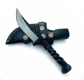 Hand-Forged Fixed Blade Hunting Knife with Leather Sheath