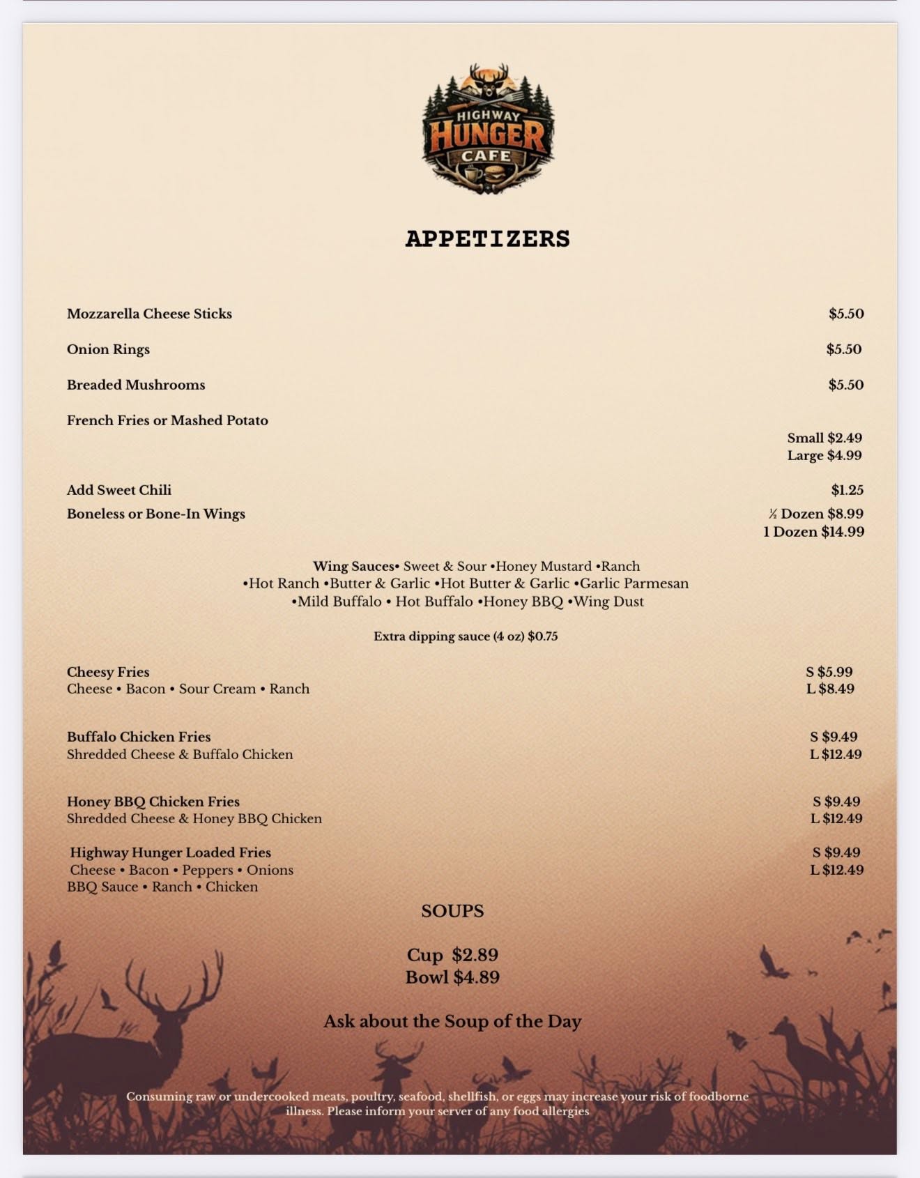 Cafe Menu