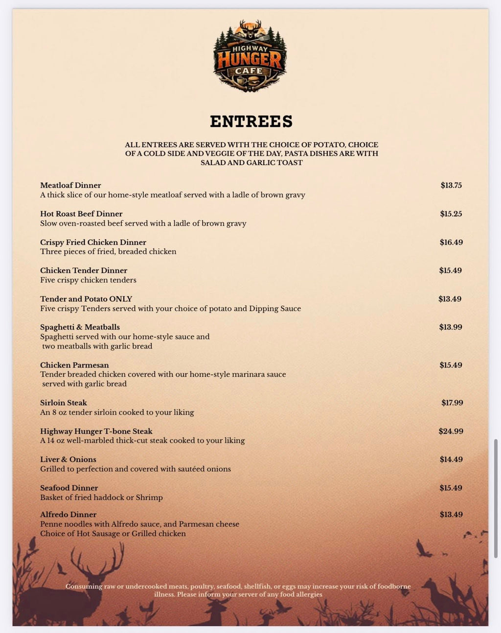 Cafe Menu