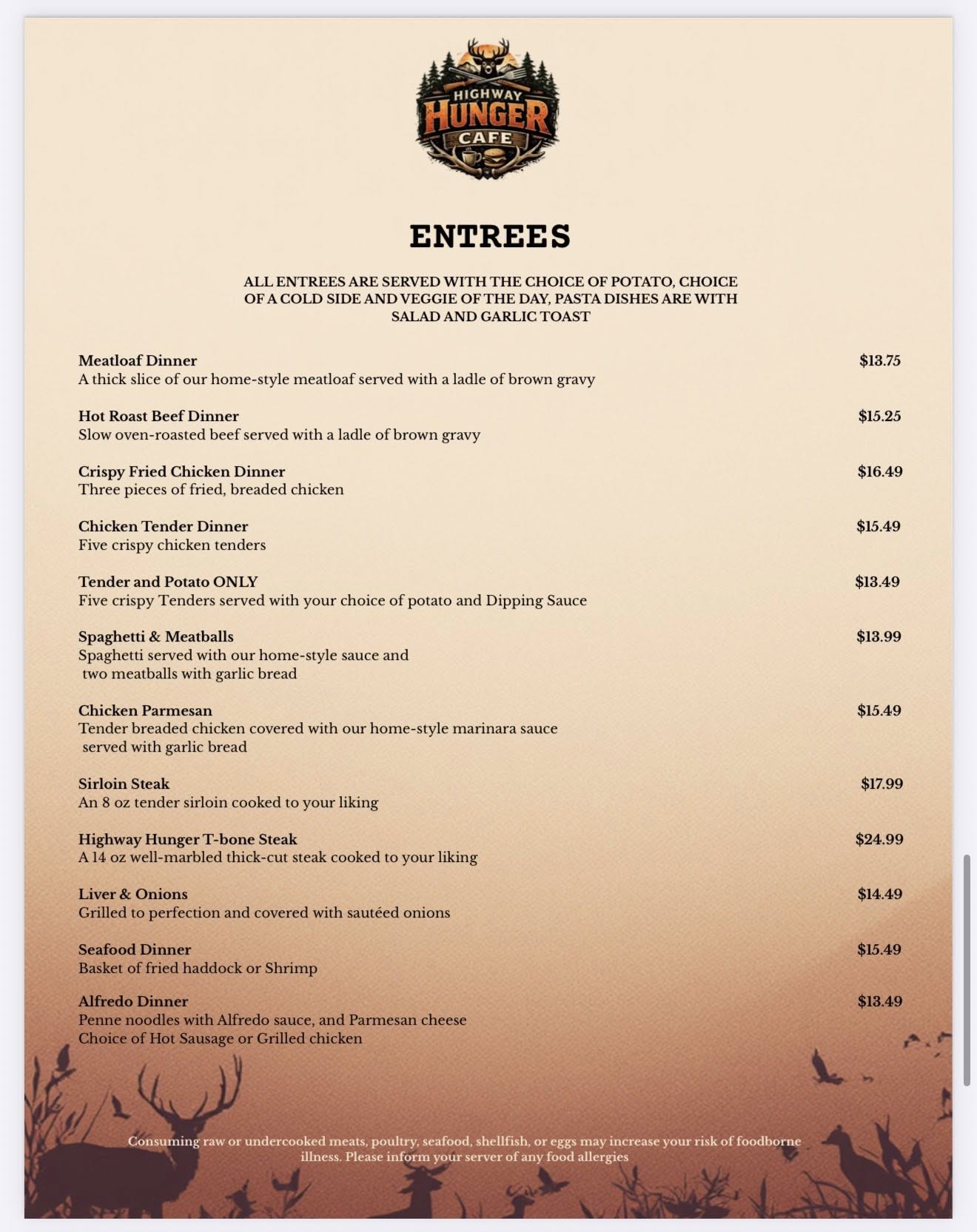 Cafe Menu