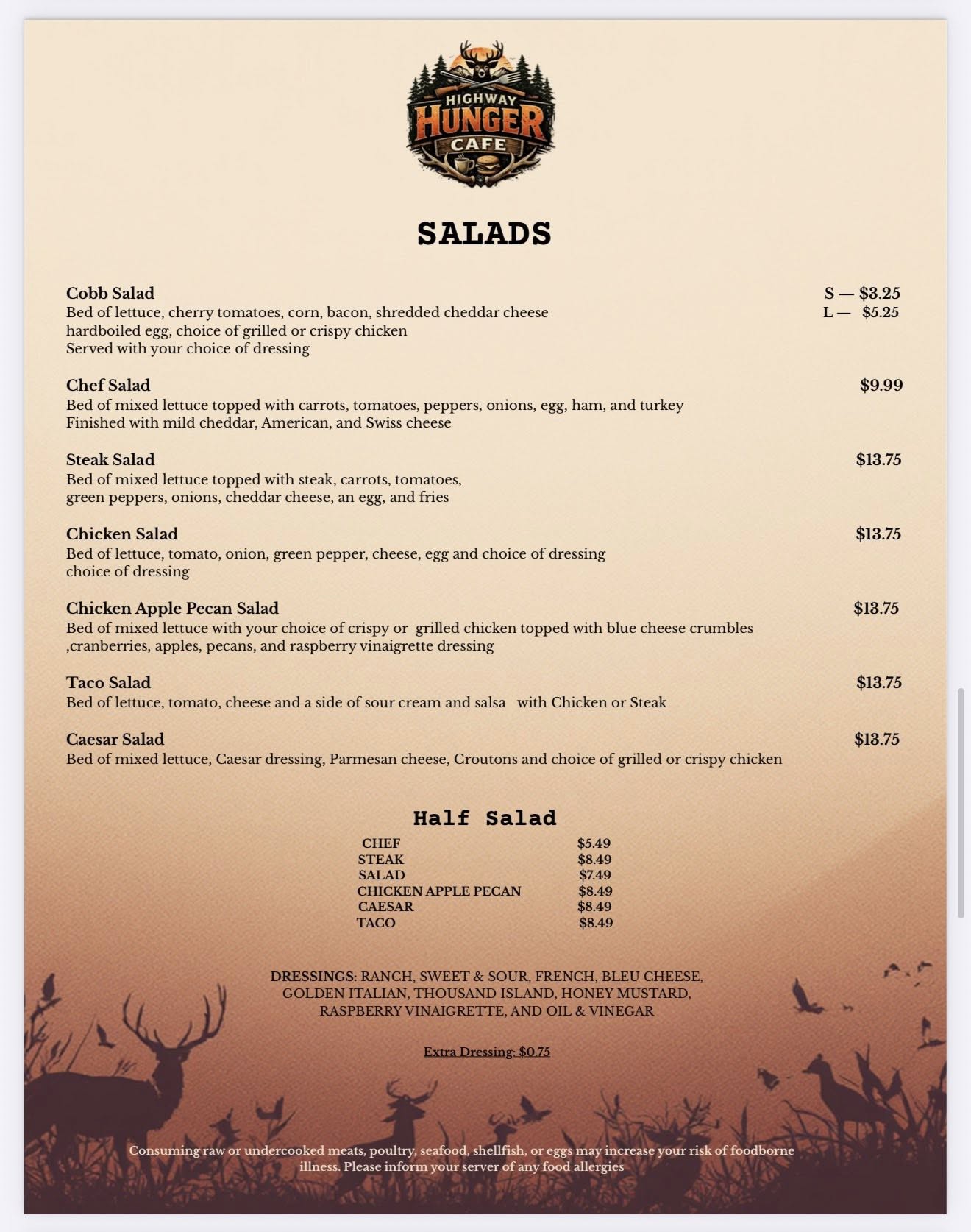 Cafe Menu